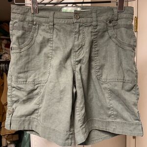 Aventura green gray temple shorts hemp blend Size 4